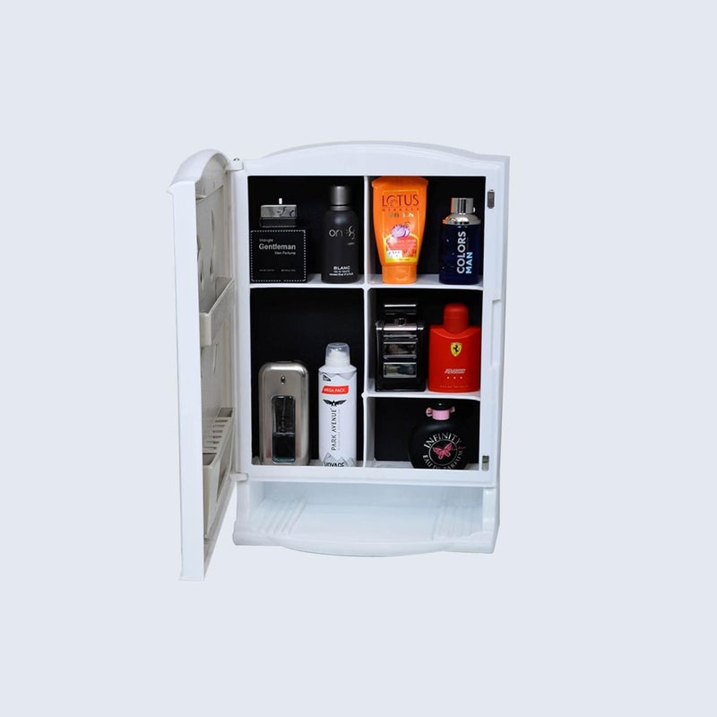 Urban Choice Urban Choice Grace Fine Ware Bathroom Cabinet with Mirror Wall Mounted Storage Cabinet with Magnetic Door 4 Inner Shelve Stylish HeavyDuty Plastic Cabinet for Storage Above Washbasin  - Image 4