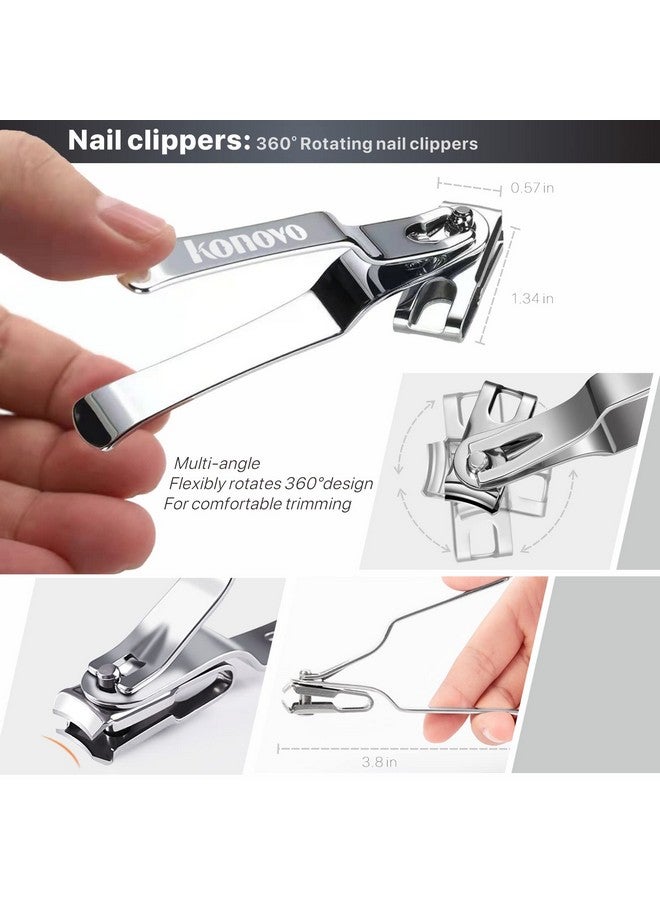 konovo Toenail Clippers For Seniors Thick Toenails Toe Nail Clippers Adult Thick Nails Long Handle Heavy Duty Nail Clippers Kit 6Pcs Black - Image 4