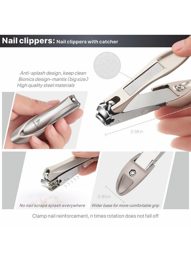 konovo Toenail Clippers For Seniors Thick Toenails Toe Nail Clippers Adult Thick Nails Long Handle Heavy Duty Nail Clippers Kit 6Pcs Black - Image 5