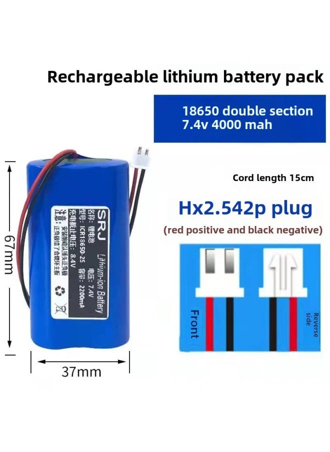 Intelligent Multi-function 3.7/4.2v18650 Lithium Battery Charger Lamp Changing Electric Box Strong Light Flashlight Charging Base-Color:7.4v Double-Section Double-line  - Image 1