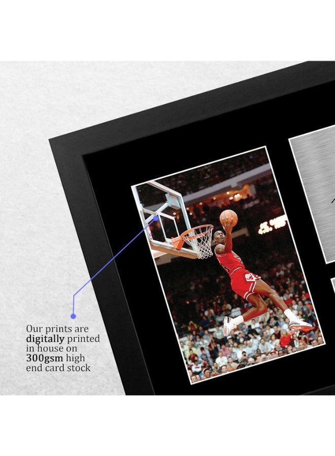 إتش دبليو سي تريدينغ HWC Trading FR هدية مايكل جوردان موقعة ومؤطرة مطبوعة بتوقيع A4 من Chicago Bulls هدايا عرض الصور - Image 4