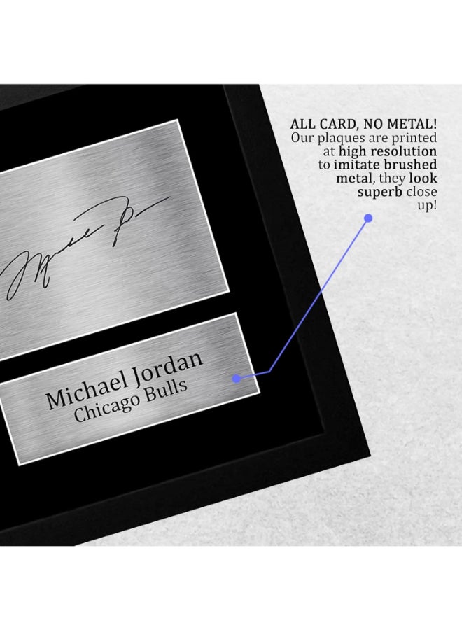 إتش دبليو سي تريدينغ HWC Trading FR هدية مايكل جوردان موقعة ومؤطرة مطبوعة بتوقيع A4 من Chicago Bulls هدايا عرض الصور - Image 5