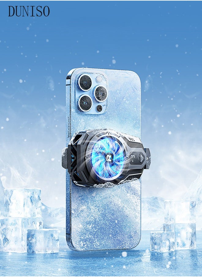 DUNISO Mobile Phone Cooler, Semi Conductor Heatsink Cellphone Cooling Fan,Mobile Phone Radiator with LED Temperature Display/Universal Clamp for Gaming/Video Live  - Image 2
