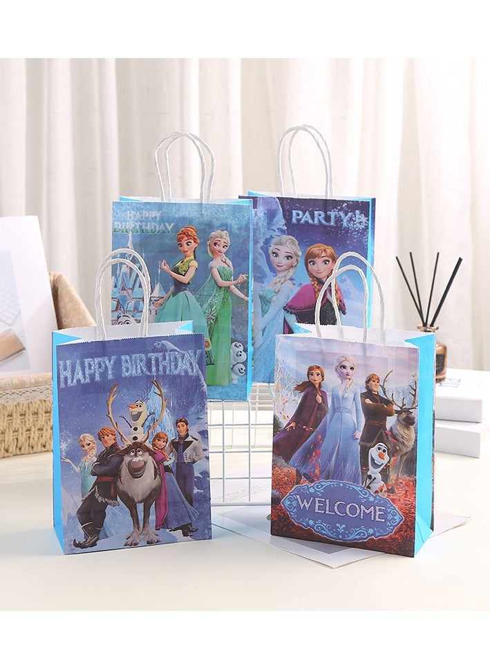 20 قطعة من أكياس هدايا الحفلات المجمدة، أكياس هدايا ورقية مجمدة مع مقابض وأكياس هدايا صغيرة وأكياس علاج لمحبي الأطفال ومستلزمات حفلات أعياد الميلاد - Image 1