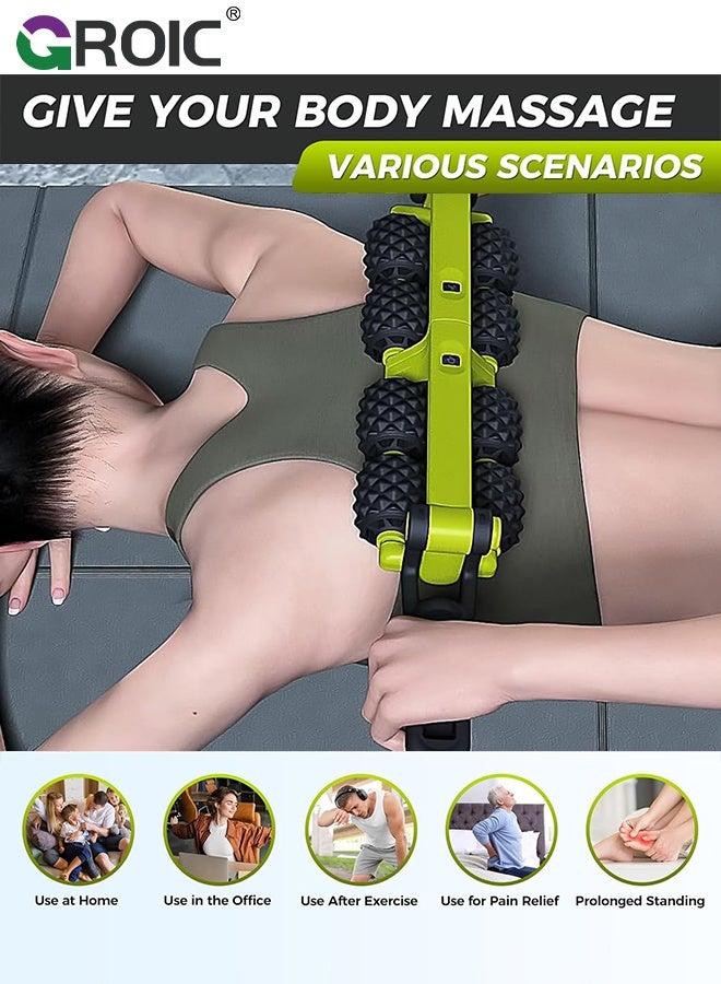 GROIC Multifunctional Muscle Roller Stick, Body Massage Stick - Release Myofascial Trigger Points Reduce Muscle Soreness Tightness Leg Cramps & Back Pain (Black & Green) - Image 4