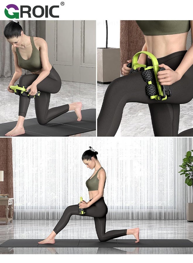 GROIC Multifunctional Muscle Roller Stick, Body Massage Stick - Release Myofascial Trigger Points Reduce Muscle Soreness Tightness Leg Cramps & Back Pain (Black & Green) - Image 5