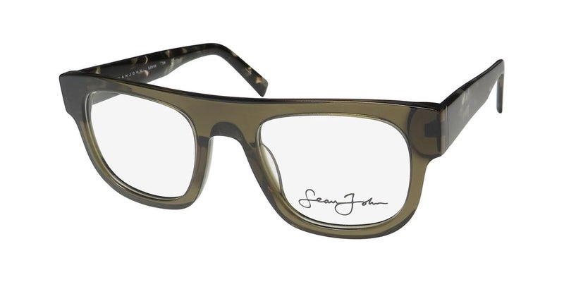 Sean John 5169 Eyeglass FrameGlasses Thick Arm Acetate Plastic Eyewear Premium 5424155 olive crystal - Image 2