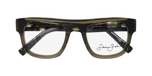 Sean John 5169 Eyeglass FrameGlasses Thick Arm Acetate Plastic Eyewear Premium 5424155 olive crystal - Image 3