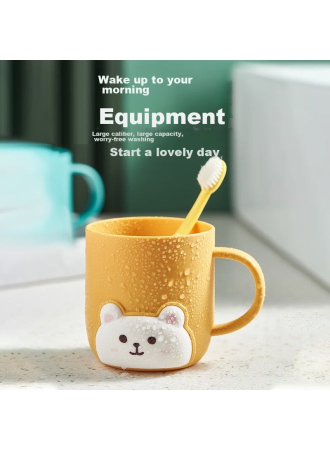 Doctor Ma Children's Mouthwash Cup, Toothbrush Cup For Infants, Baby Washing And Brushing Cup, Cute Cartoon Yellow H2101 - Image 5