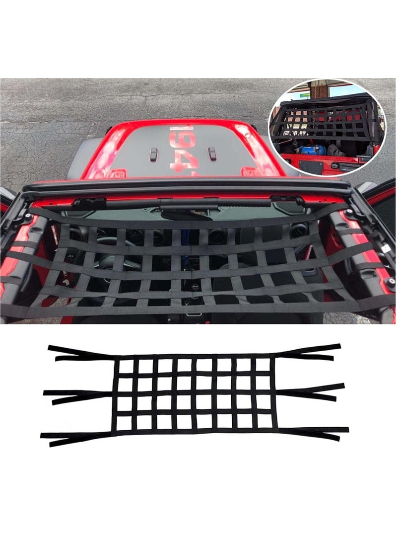 Roof Hammock Top Roof Cargo Net for 1987-2021 Wrangler YJ TJ LJ JK JKU JL JLU Gladiator JT Black - Image 1