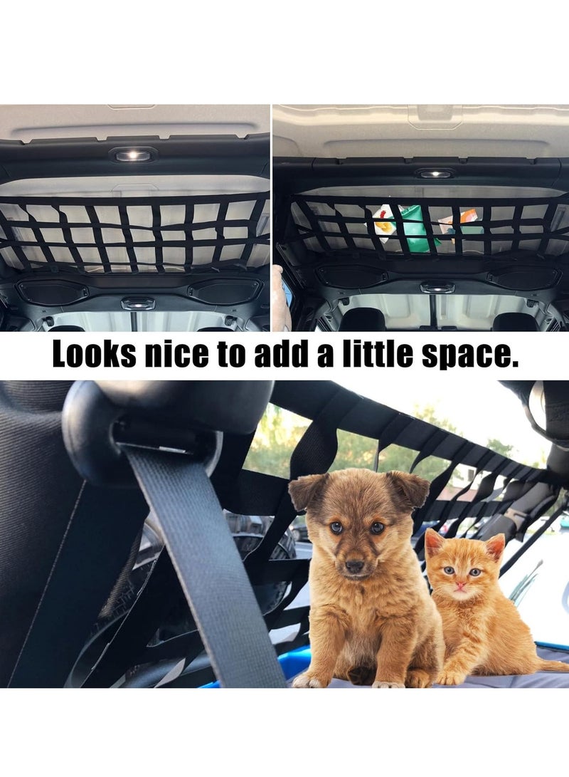 Roof Hammock Top Roof Cargo Net for 1987-2021 Wrangler YJ TJ LJ JK JKU JL JLU Gladiator JT Black - Image 2