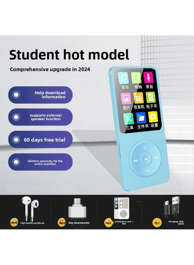 MP3 Player - MP3 Player for Students Learning - Sky blue, 64gb - Portable Walkman, English Dictionary, Music Player, Exam Listening, E-book Reader, School Study Aid - Image 1