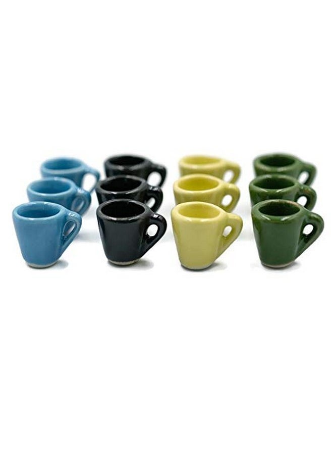 1shopforyou - 12 Mix Colorful Coffee Mug Tea Cup Dollhouse Miniatures Food Kitchen For Home Deco No.21 - Image 1