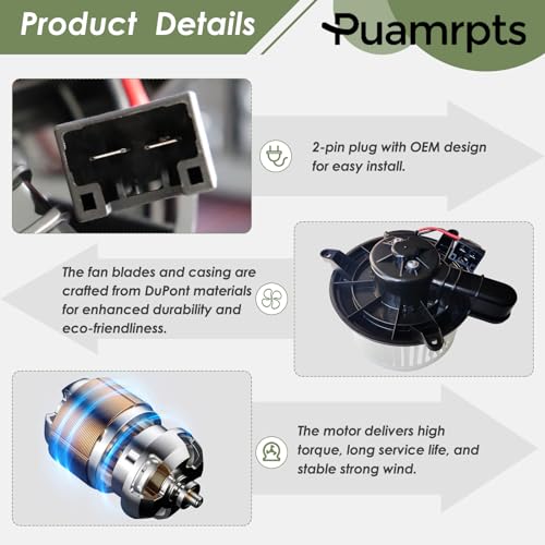 PUAMRPTS AC Heater Blower Motor Compatible with Ford F-250, F-350, F-450, F-550 Super Duty 2011-2016 & Mazda 6 2009-2013, Replace# BC3Z19805B, 700251 - Image 4