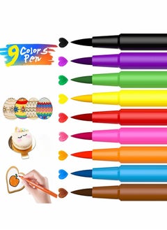 Excefore Food Coloring Pens, Edible Markers for Cookies Kids Fine Tip Food Grade Food Gourmet Writers for DIY Decorating Fondant Eggs Baking Painting Drawing 9 Pcs  - Image 1