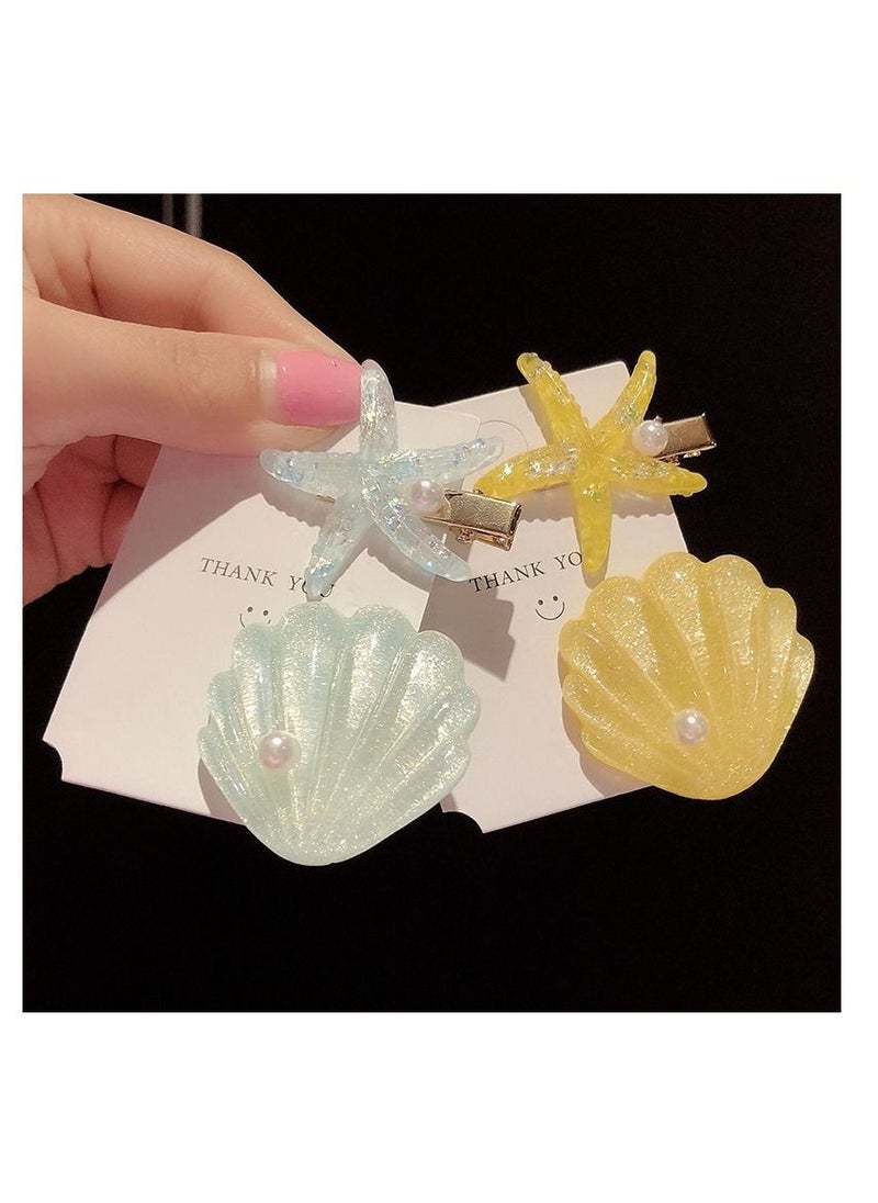Generic 8 Pcs Japanese Style Small Fresh Dream Shell Hair Clip Starfish Bangs Seaside Summer Vacation Style Ins Sweet Side Clip Duckbill  - Image 4
