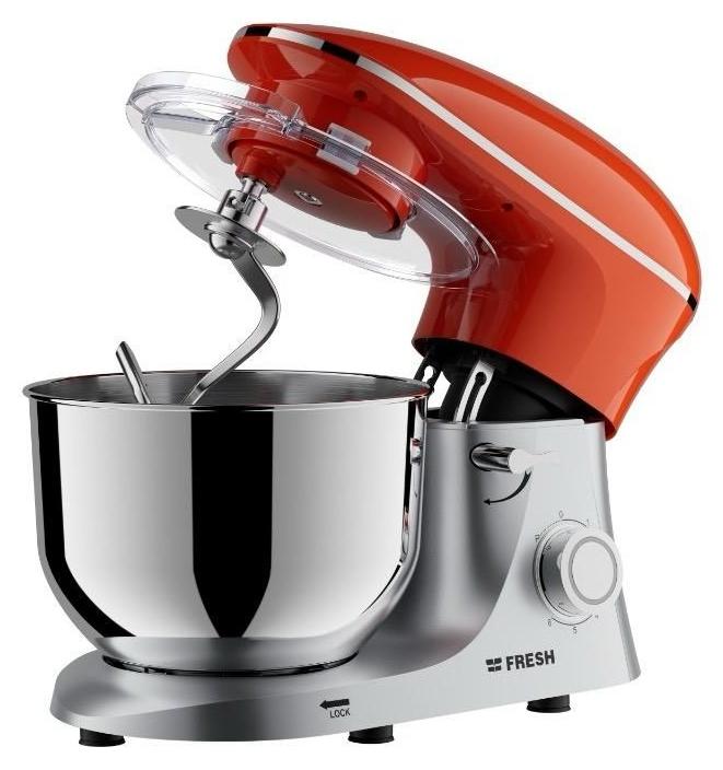 Fresh 1800W 6L Stand Mixer, Silver/Orange FSM-1800-OG - Image 1