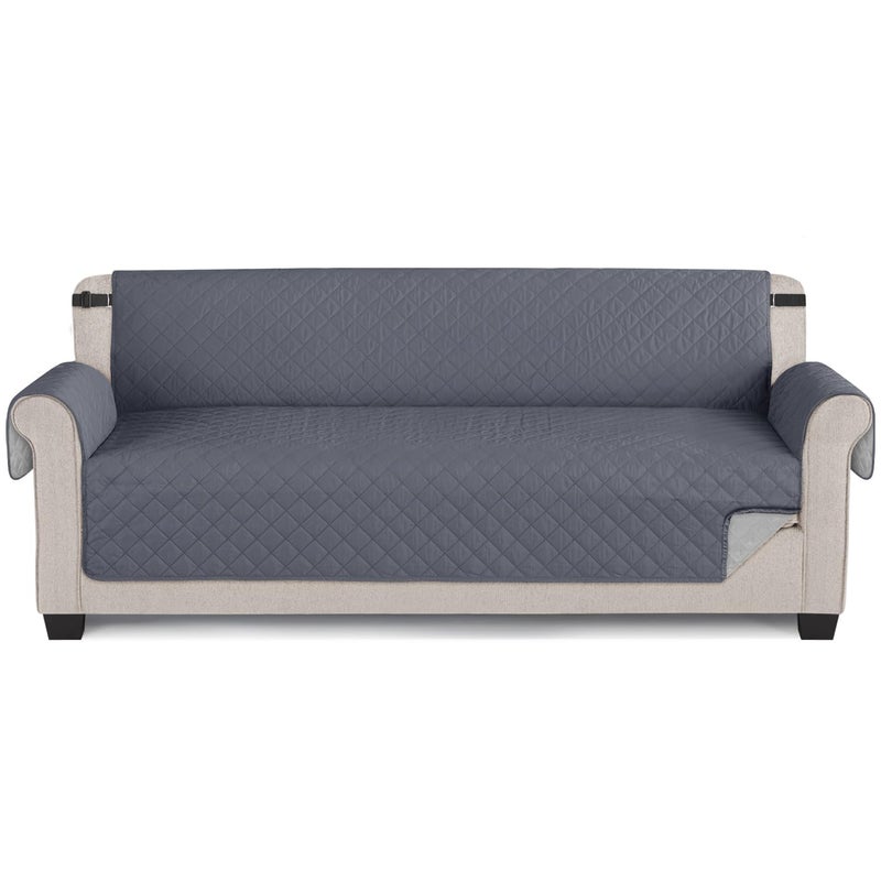 TAOCOCO Sofa Covers 4 Seater 100 Waterproof Sofa SlipcoversNon Slip Cover for KidsDogsPetsWashable Sofa Protector with Elastic StrapDark GreyUPDATE of Cloth