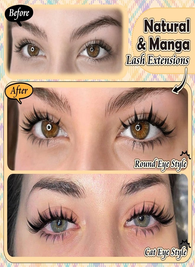 calphdiar Manga Lash Clusters Anime Star Eyelash Extension 188Pcs Natural Lash Clusters with Bottom Lashes Spiky Cluster Eyelash Extensions Wispy 10-14mm Fairy Individual Lashes Extension Doll Eyelash Clusters - Image 5
