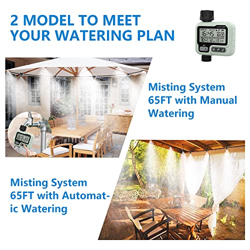 POCKET PANDA Automatic Outdoor Mister System for Outside Patio,Smart Misting Cooling System 65FT with Timer, Control Water Mist Hose for Backyard,Garden, Drip Irrigation,Greenhouse,Deck,Canopy,Pool,Porch,Gazebo - Image 3
