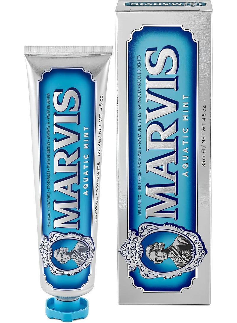 Marvis Aquatic Mint Toothpaste 85ml / For plaque removal, whitening, and long-lasting freshness - Image 1