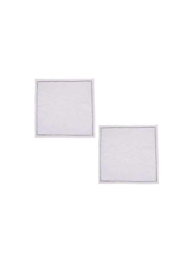 DANUBE HOME Pearl 2-Piece Napkin Natural/Silver 45x45 Cm