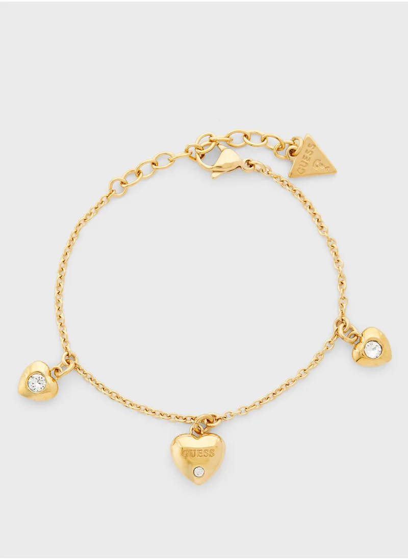 GUESS Multi Hearts Charm Bracelet