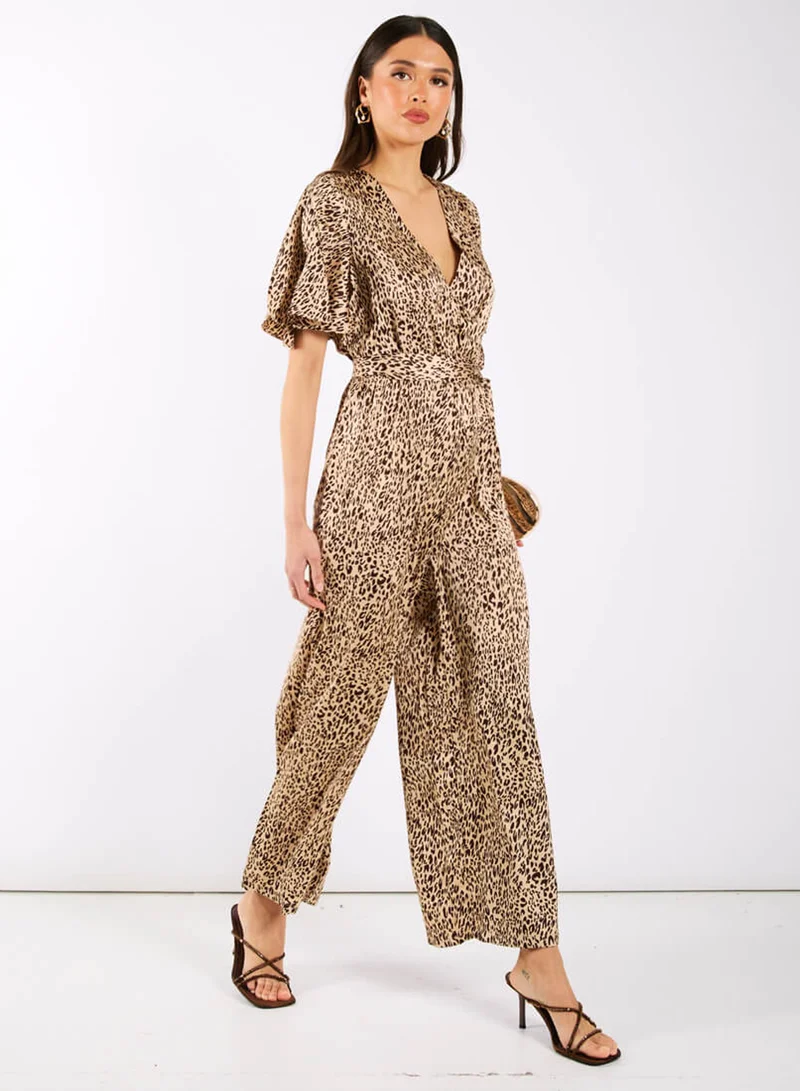 نيدز نو ليبل Leopard Printed Satin Jumpsuit