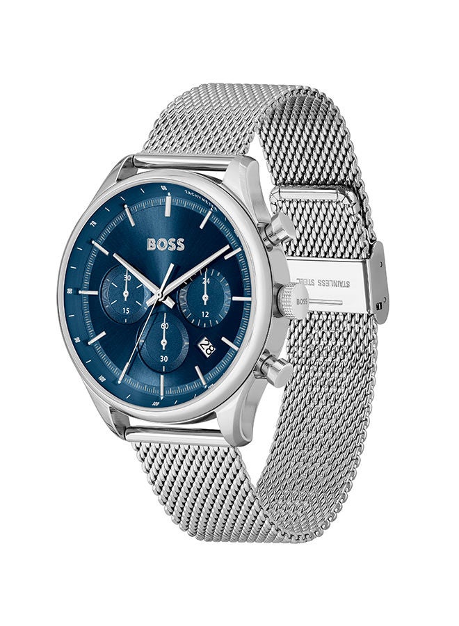 HUGO BOSS Men Chronograph Round Shape Stainless Steel Wrist Watch 45 mm - Image 2