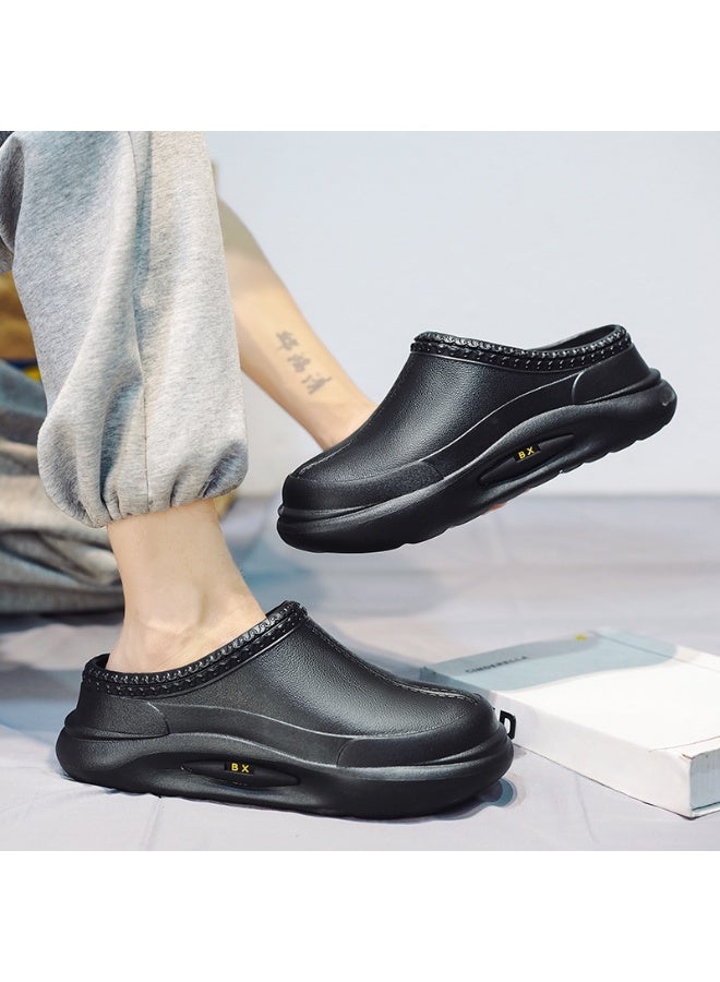 BX Surgical shoes, chef shoes, unisex fully enclosed breathable shoes, protective shoes, suitable for doctors, nurses, chefs and laboratory staff, non-slip sandals (black). - Image 3