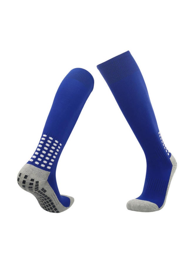 Color Blue Long Football Socks, Non-slip Men's High-tube Socks, Children's Sports Socks, Children's Professional Sports Socks Outdoor