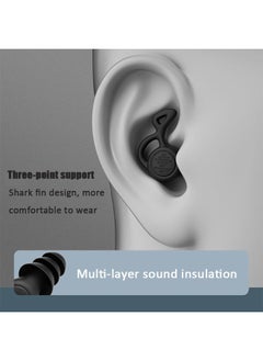 Ssovi 3 pairs Reusable Silicone Ear Plugs, Waterproof Hypoallergenic Noise Reduction Earplugs for Hearing Protection, Suitable for Sleeping,Snoring, Swimming,  Airplanes, Work, Studying（Black）  - Image 2