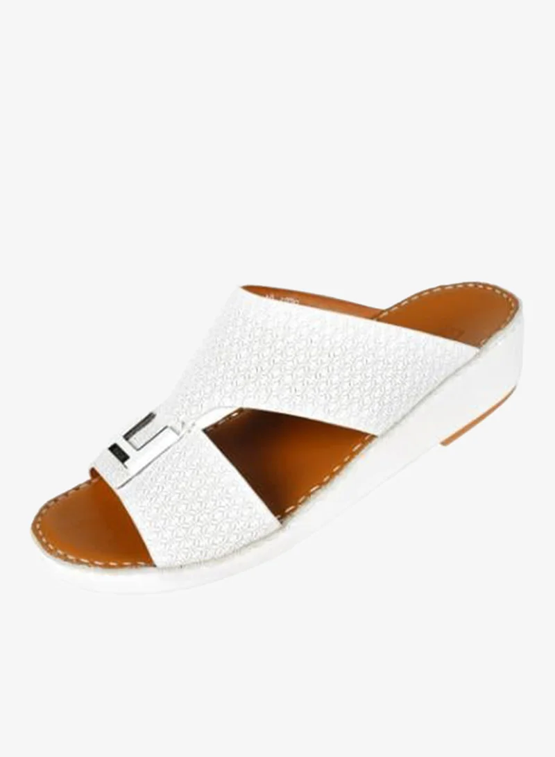008-3503 Barjeel Mens Arabic Sandals  BSP1-01 White