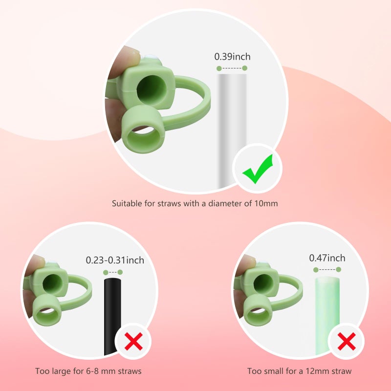 LIQALU 6 PCS Cat Straw Cover Protector Reusable Drinking Accessories Silicone Cat Paws Straw Topper Compatible with 10 mm Straws - Image 5