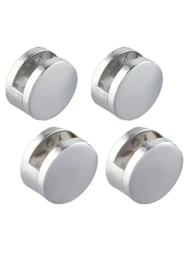 4 قطع مشابك مرايا معدنية ثقيلة أدوات تثبيت على الحائط للحمام والمطبخ وخزانة الحمام - Image 1