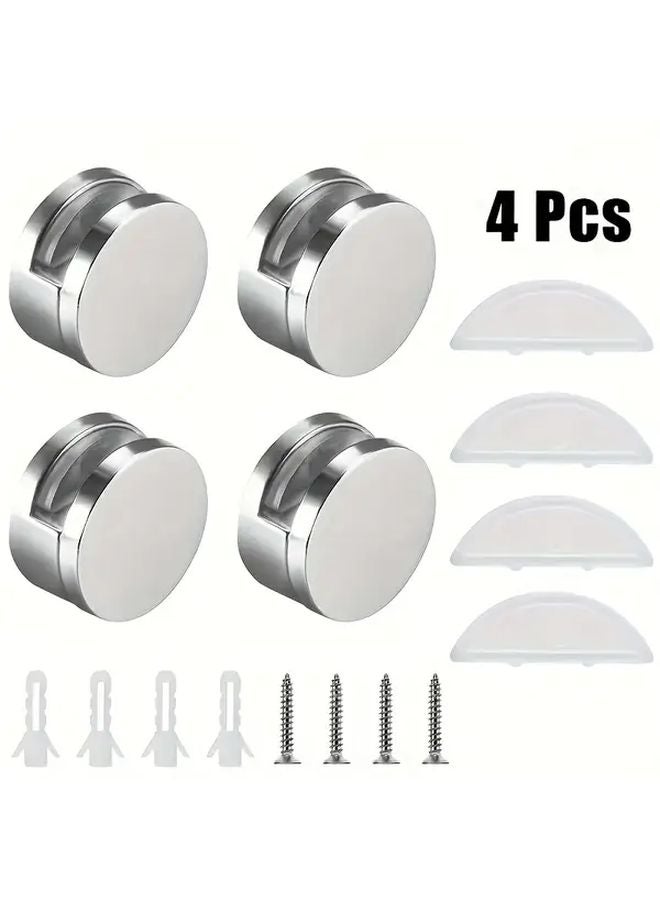 4 قطع مشابك مرايا معدنية ثقيلة أدوات تثبيت على الحائط للحمام والمطبخ وخزانة الحمام - Image 5