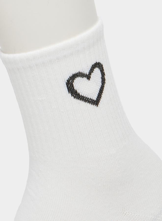 Styli Pack of 6 - Heart Detail Socks - Image 5