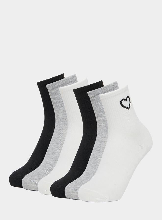 Styli Pack of 6 - Heart Detail Socks - Image 1