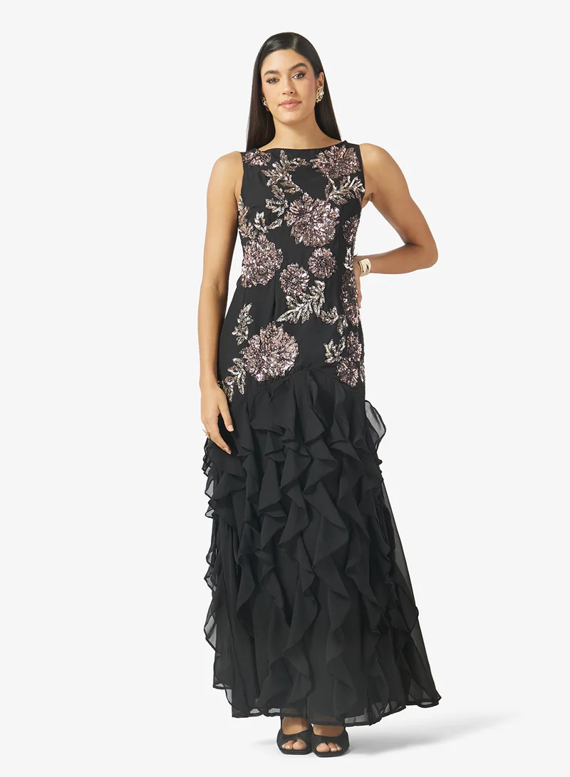 مايا Floral Embellished Maxi Dress