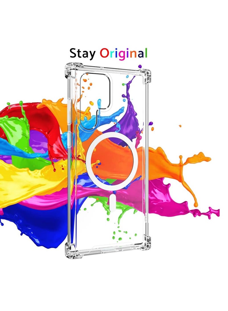 MIGOFAST Galaxy S22 Ultra Case, Clear Magnetic Case with Built-in Magnets Compatible with MagSafe, Crystal Clear Slim Soft TPU Cover for Samsung Galaxy S22 Ultra 6.8"- Clear - Image 2