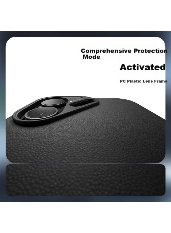 Aulumu New Apple Iphone 17 Minimalist Magnetic Full-coverage Pu Leather Case With Magsafe White - Image 2
