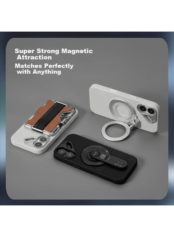 Aulumu New Apple Iphone 17 Minimalist Magnetic Full-coverage Pu Leather Case With Magsafe White - Image 4
