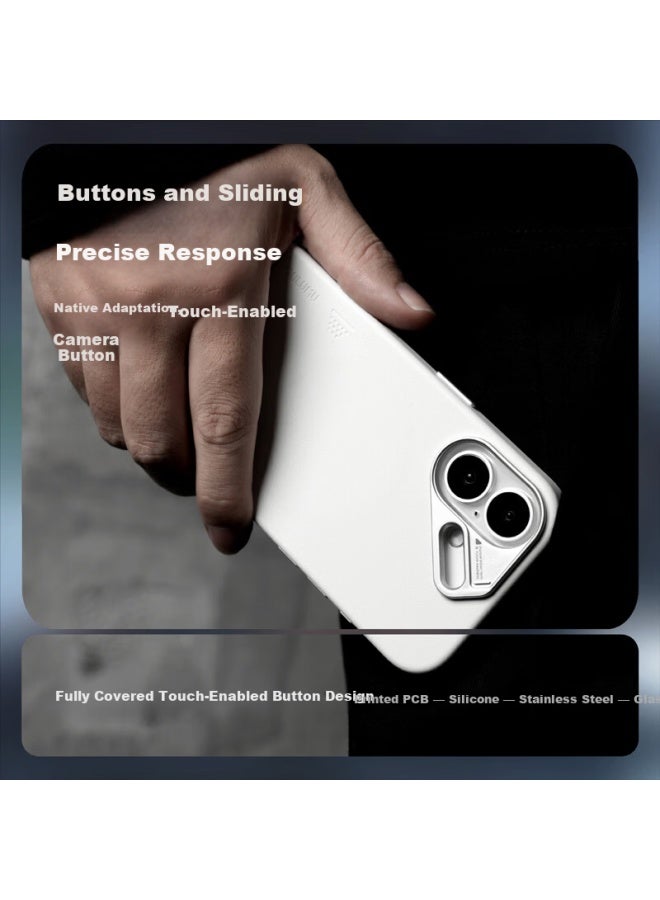 Aulumu New Apple Iphone 17 Minimalist Magnetic Full-coverage Pu Leather Case With Magsafe White - Image 3
