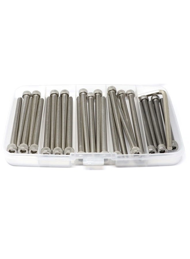 iExcell 25 Pcs M5 x 60mm/65mm/70mm/75mm 80mm Stainless Steel 304 Hex Socket Head Cap Screws Bolts Assortment Kit - Image 2