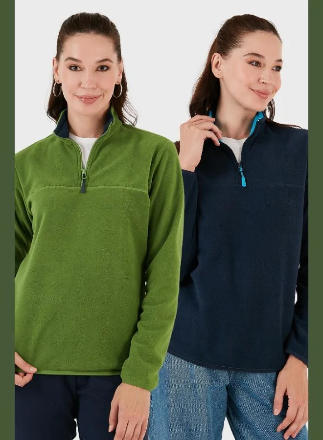 ليلا ليلا طقم قطعتين نسائي بياقة مستديرة ناعم مقاوم للتوبير