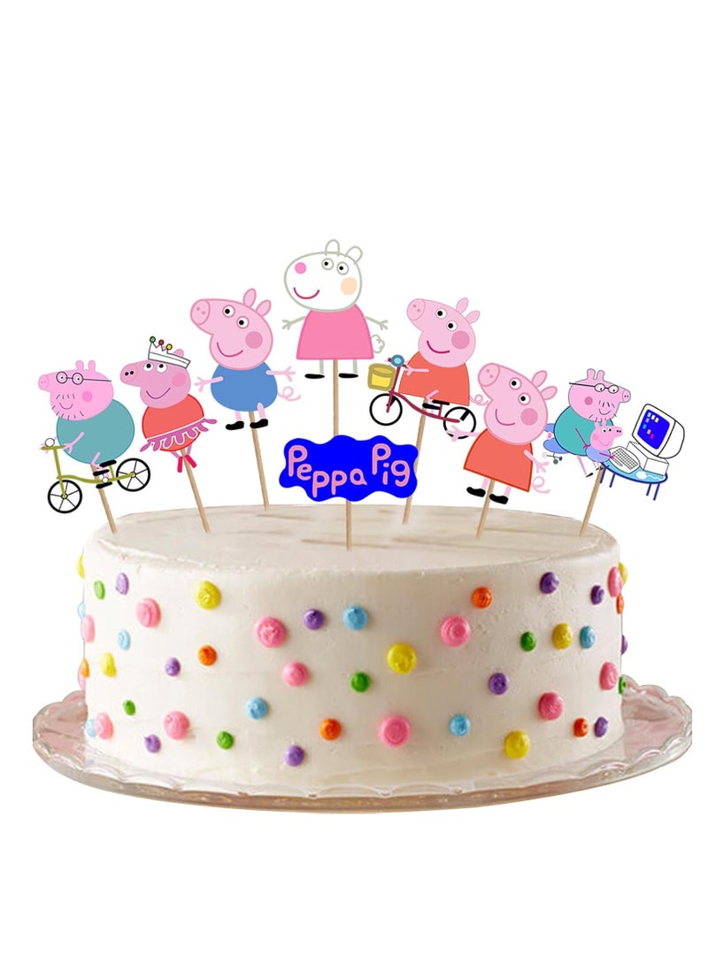 Party Propz Party Propz Peppa Cupcake Toppers For Cake Decoration-10Pcs Pig Shape Cup Cake Toppers For Kids|Happy Birthday Cake Topper|Birthday Decoration Items|Cake Toppers For Cake Decoration|Cake Toppers  - Image 1
