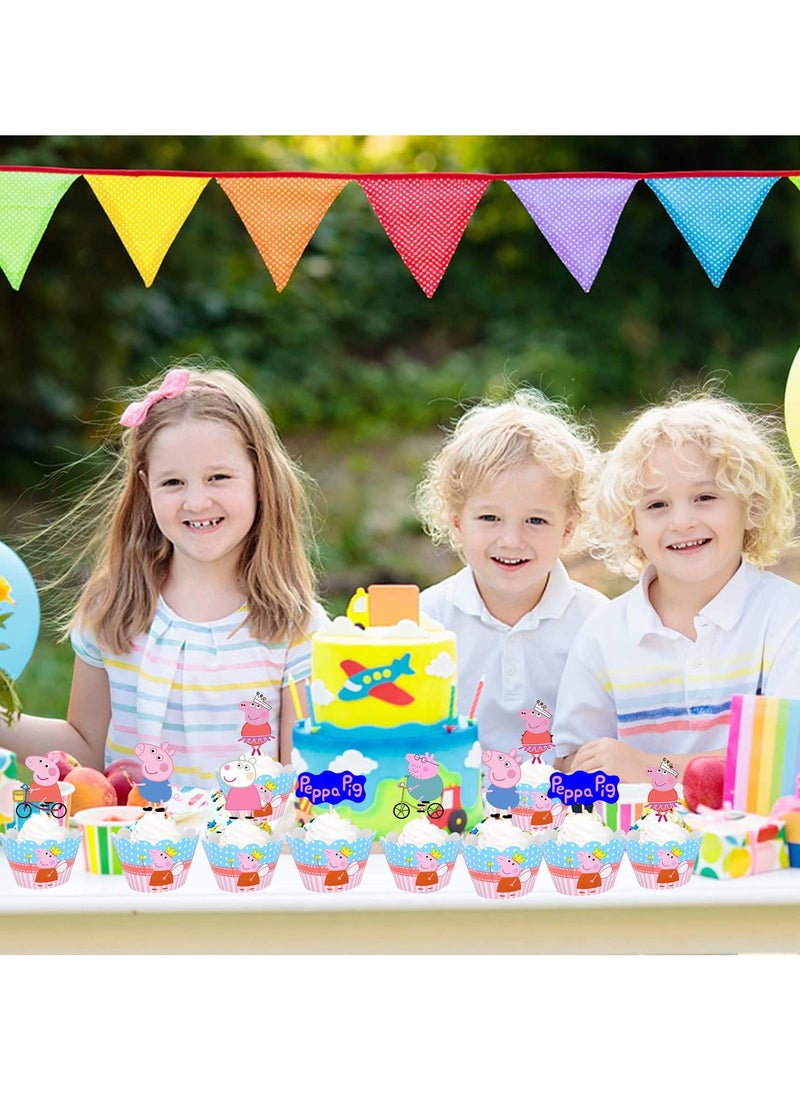 Party Propz Party Propz Peppa Cupcake Toppers For Cake Decoration-10Pcs Pig Shape Cup Cake Toppers For Kids|Happy Birthday Cake Topper|Birthday Decoration Items|Cake Toppers For Cake Decoration|Cake Toppers  - Image 5