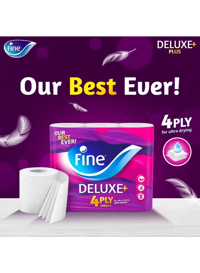 فاين ورق تواليت فاخر للتجفيف الفائق، 4 طبقات، 9 لفات - Image 2