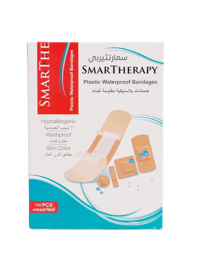 SMARTHERAPY100-Piece Assorted Plastic Waterproof Bandages - Image 1