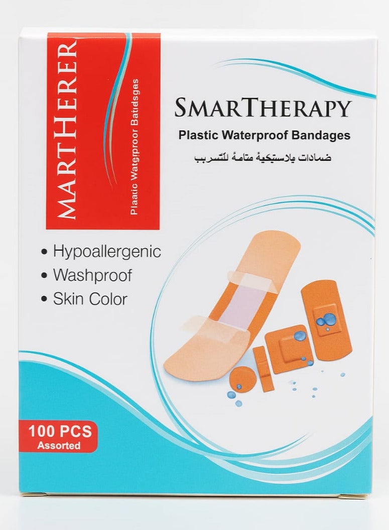 SMARTHERAPY100-Piece Assorted Plastic Waterproof Bandages - Image 3